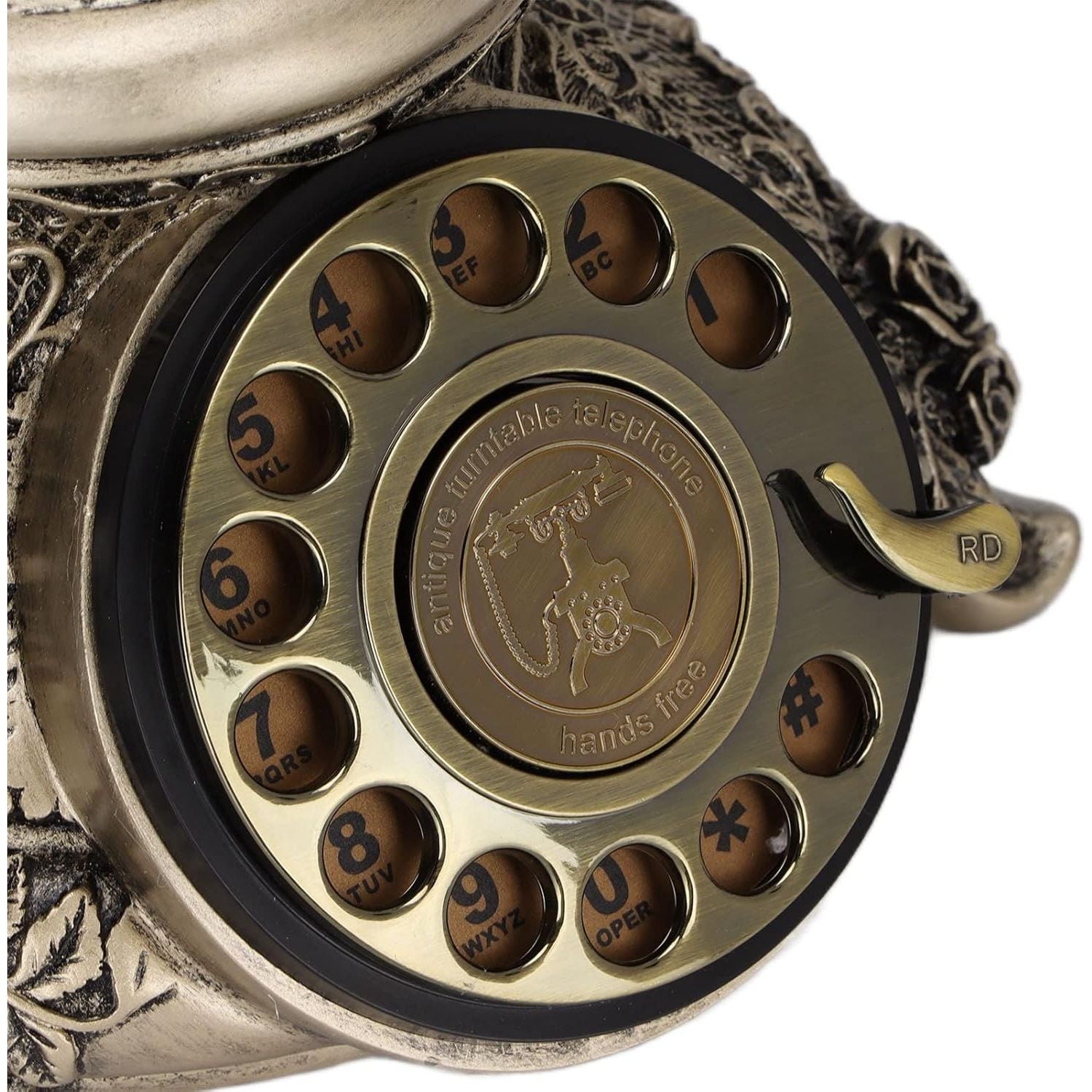 Antique Telephone, Classic European Retro Landline Telephone with Phone Line, Redialing Functions Old Fashioned Antique Phone for Home Coffee Shop Bar (Bronze)