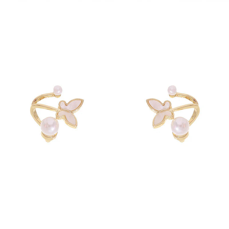 Back Hanging butterfly fluttering earrings