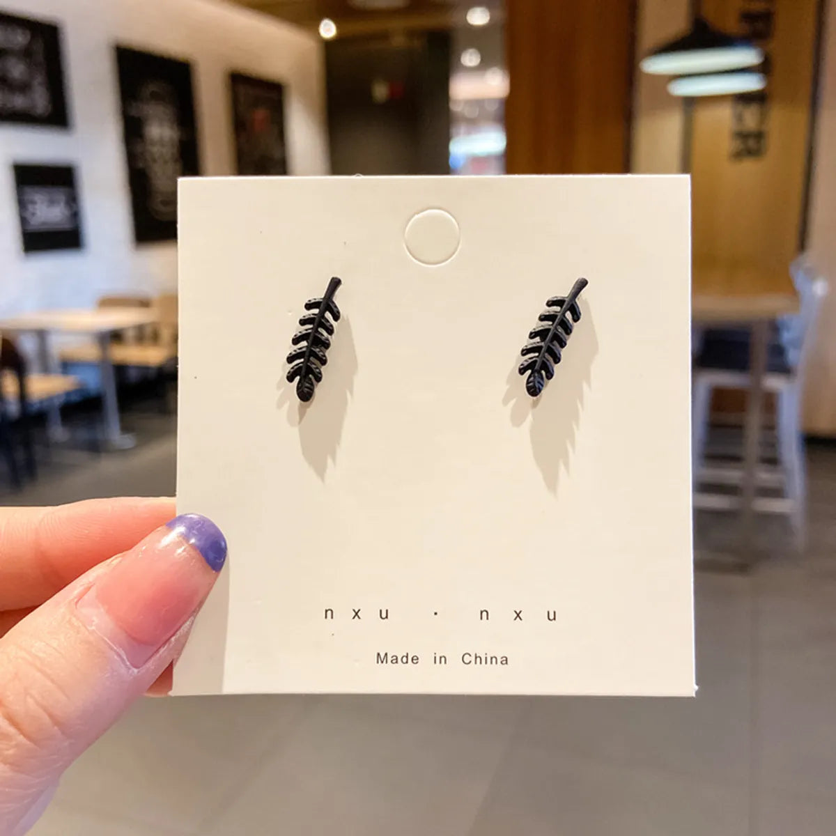 Black Leaves | 1 Pair Elegant Simple Style Streetwear Earrings