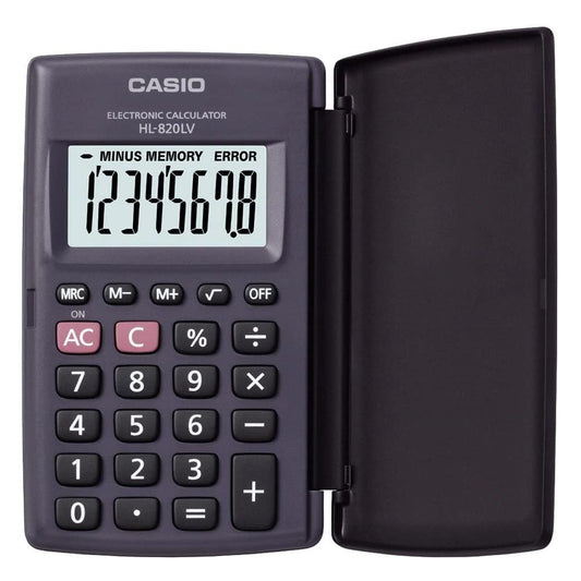 Casio HL820LV-BK Portable Calculator with Flip Cover