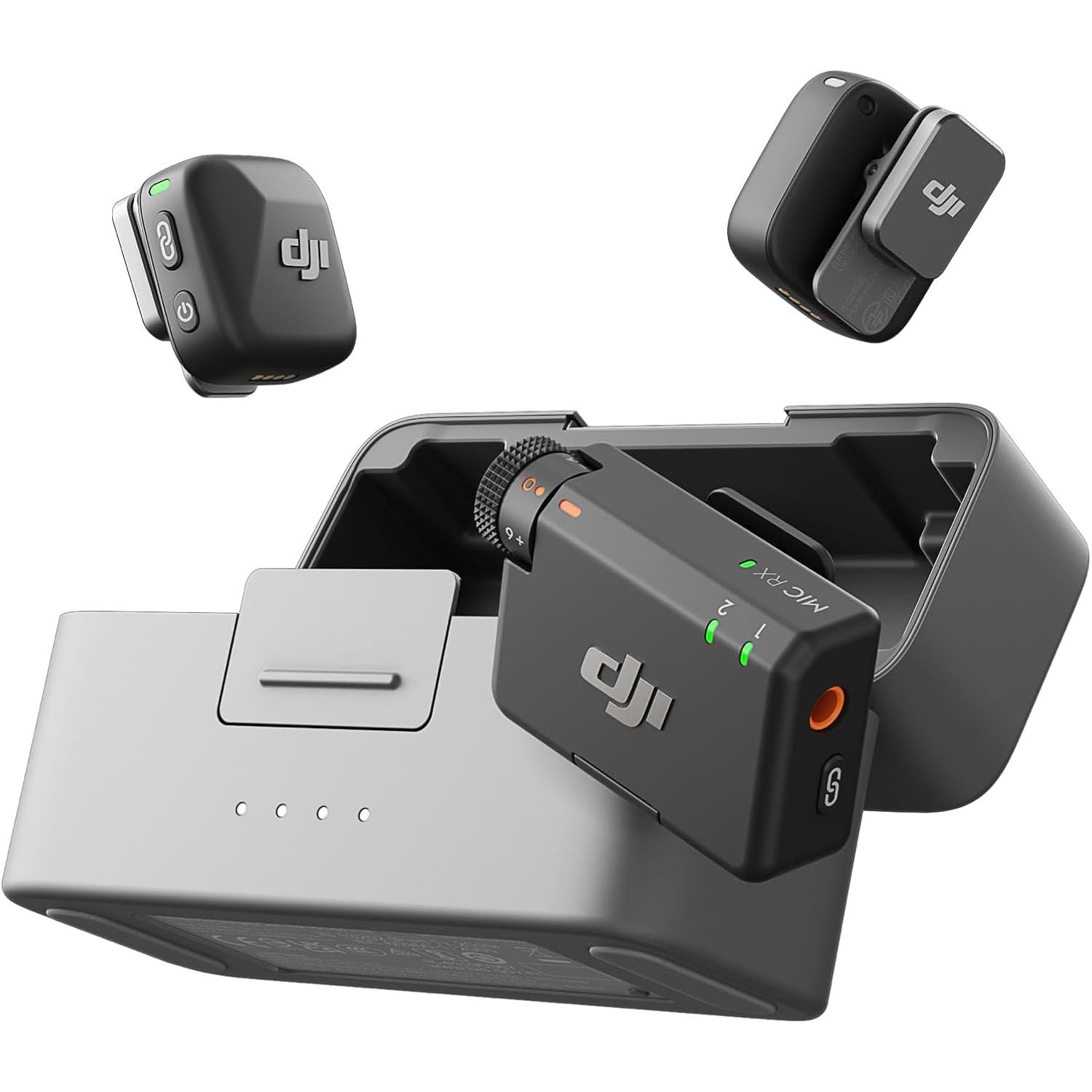 DJI Mic Mini (2TX+1RX+Charging Case), Ultralight, Detail-Rich Audio, 48h Use, Noise Cancelling, Automatic Limiting, Wireless Mic for Camera/iPhone/Android, Vlog, DJI Official Warranty Support