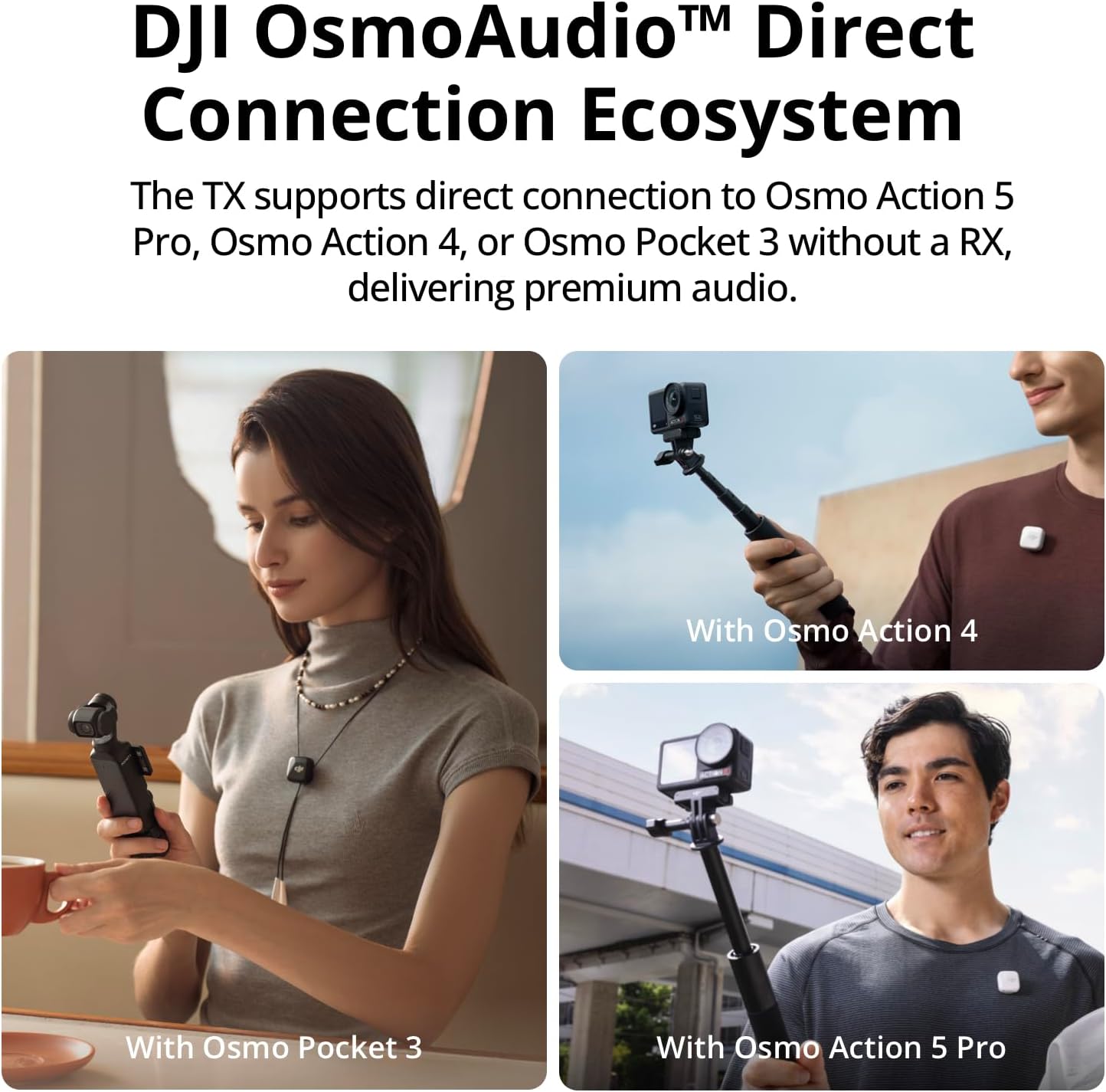 DJI Mic Mini (2TX+1RX+Charging Case), Ultralight, Detail-Rich Audio, 48h Use, Noise Cancelling, Automatic Limiting, Wireless Mic for Camera/iPhone/Android, Vlog, DJI Official Warranty Support
