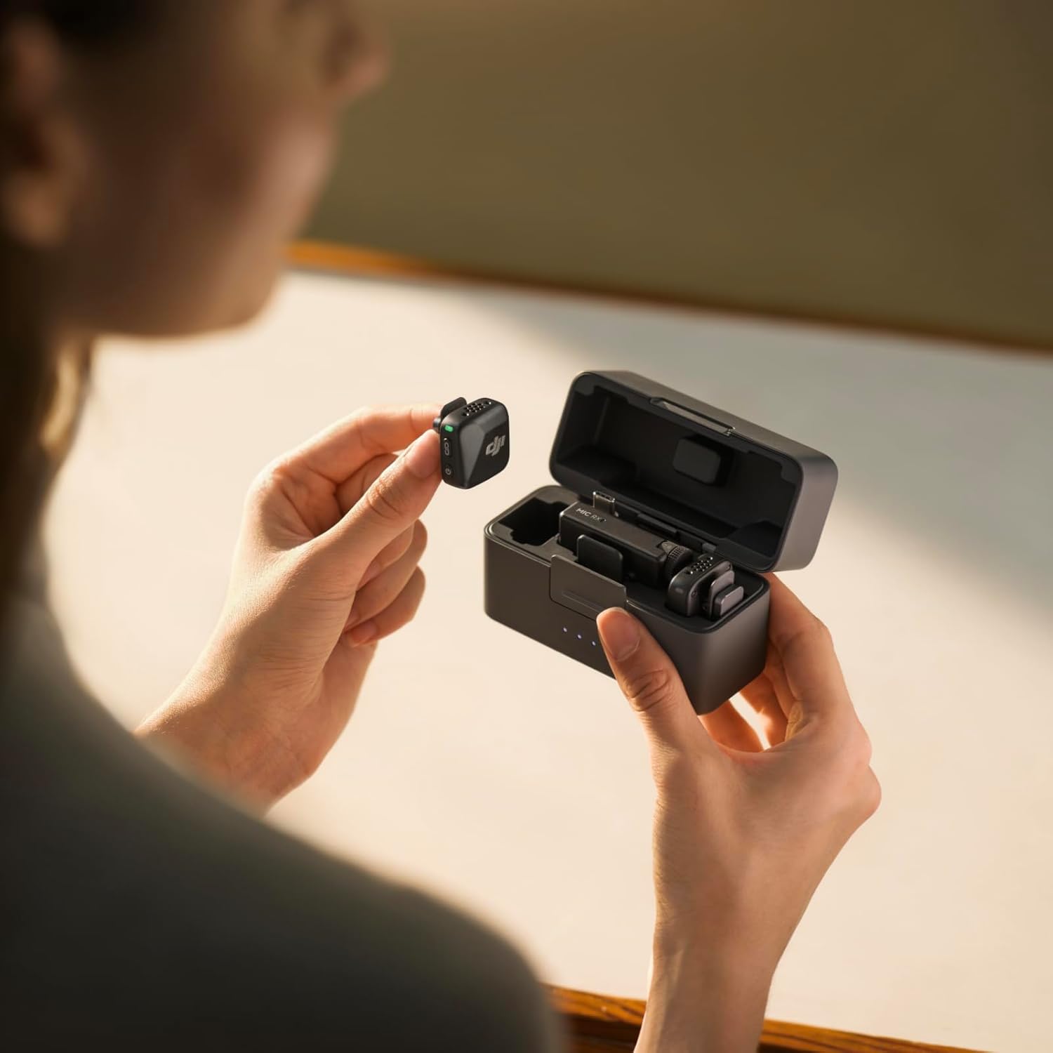DJI Mic Mini (2TX+1RX+Charging Case), Ultralight, Detail-Rich Audio, 48h Use, Noise Cancelling, Automatic Limiting, Wireless Mic for Camera/iPhone/Android, Vlog, DJI Official Warranty Support