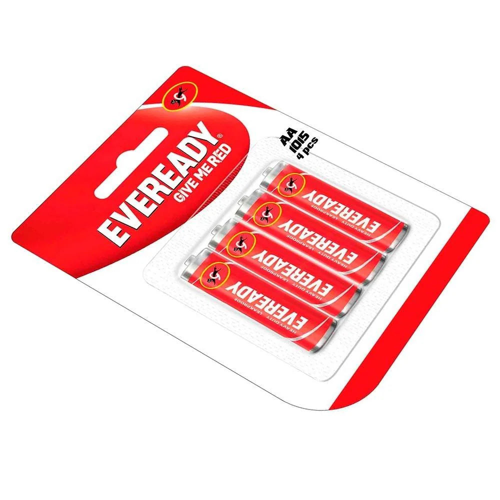 Eveready Red 1015 AA Carbon Zinc Batteries (Pack of 4)