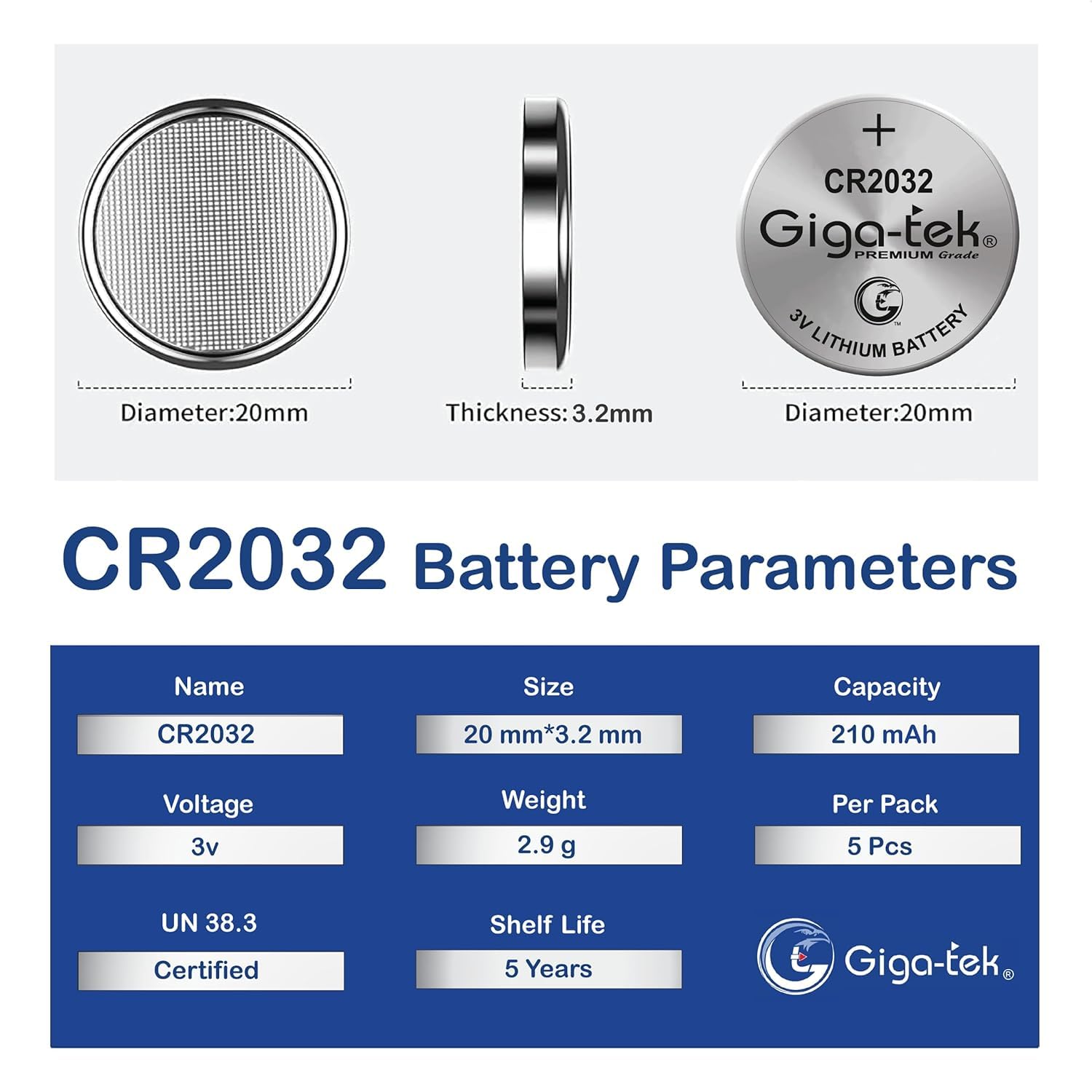 Giga-tek CR2032 Lithium Coin Premium Battery - 1pc