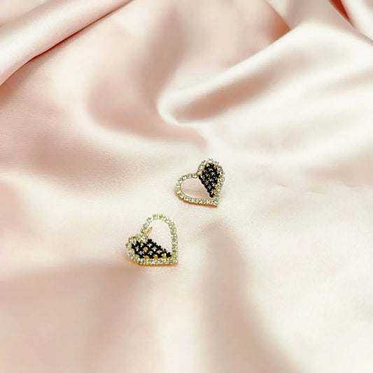 Half Hollow 8-100 Black | Artificial Pearls Rhinestones Shell Women'S Earrings