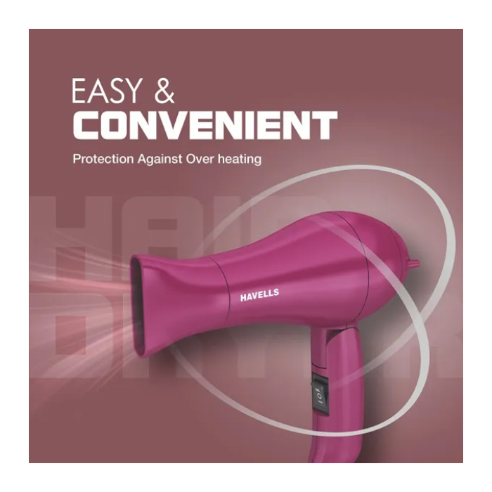 Havells HD1825 1000W Compact Hair Dryer – Lightweight & Travel-Friendly with Gentle Drying