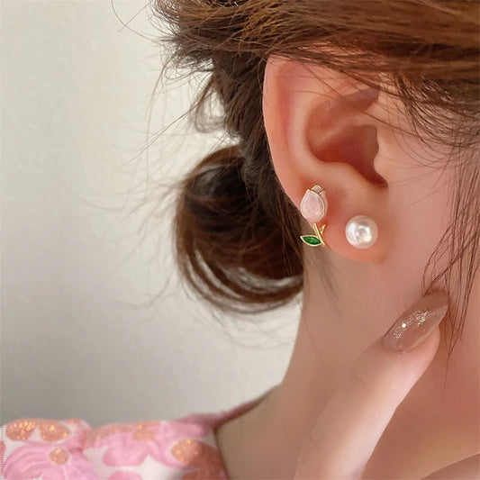 Korean tulip fashion earring (Mix Color)
