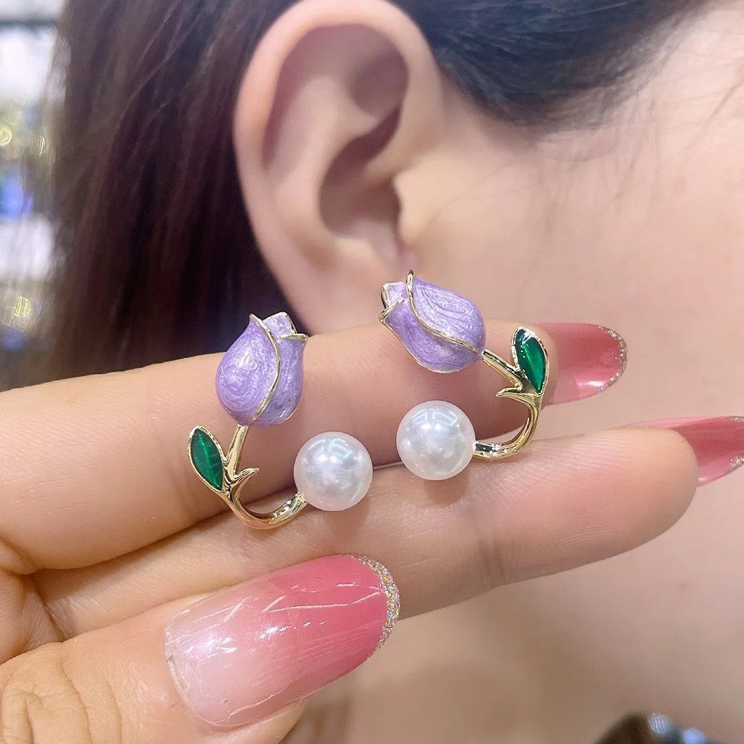 Korean tulip fashion earring (Mix Color)