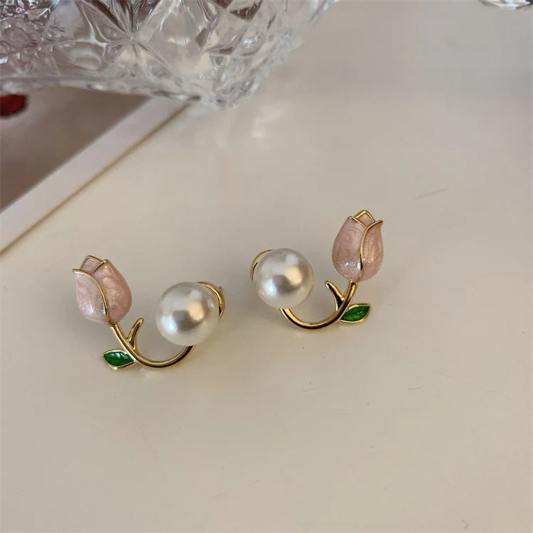 Korean tulip fashion earring (Mix Color)