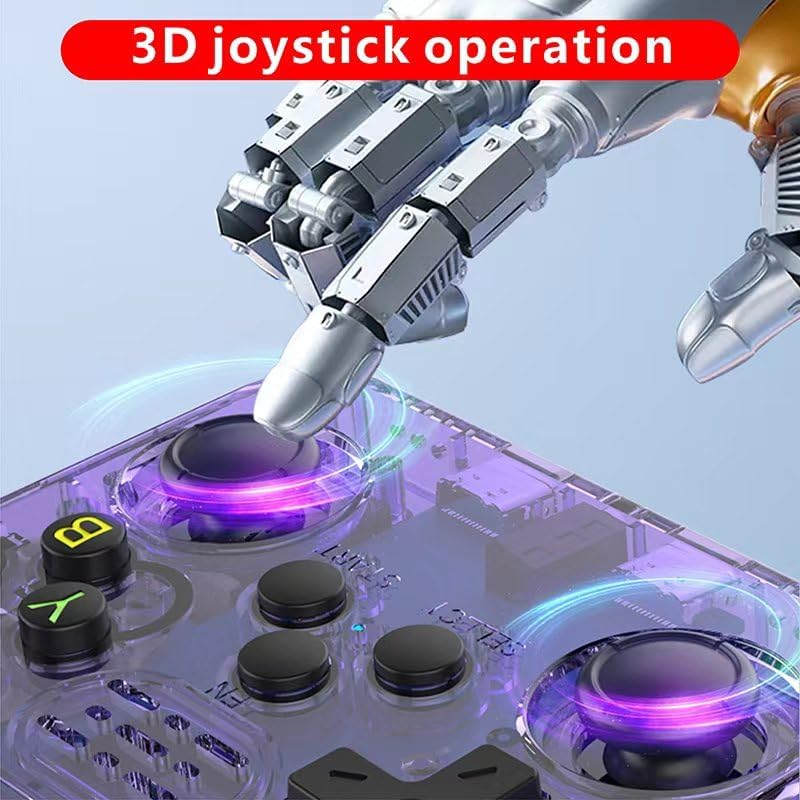 R36S Handheld Game Console, 3.5 inch Retro Handheld Games Consoles IPS Screen Open Source Linux System Built-in 25000+ Classic Games Retro Video Game Console, 128G TF Card（Purple）