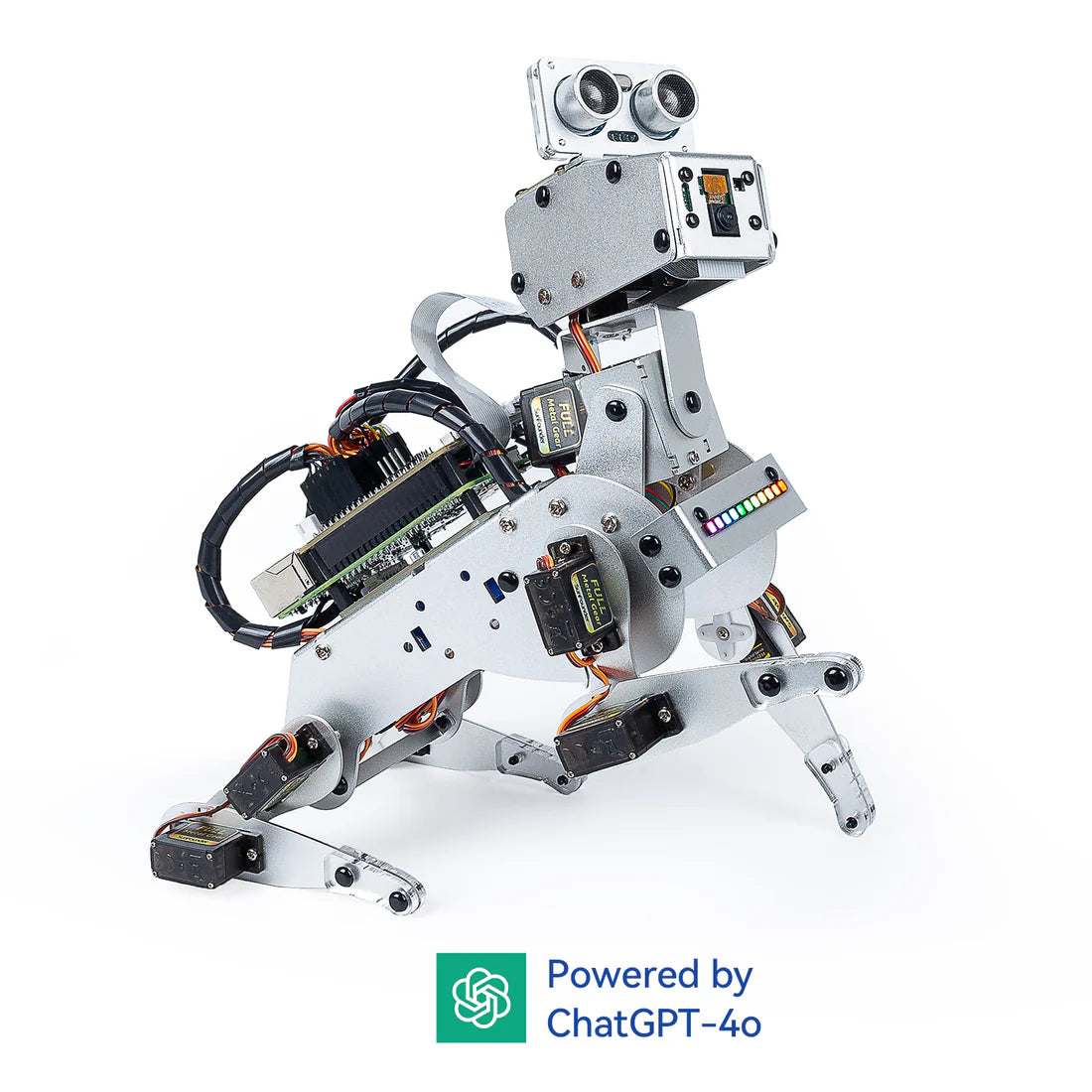 SunFounder PiDog AI Robot Dog Kit for Raspberry Pi 4/3B+/3B/Zero 2W, ChatGPT-4o Enabled with Voice Command & Video Recognition