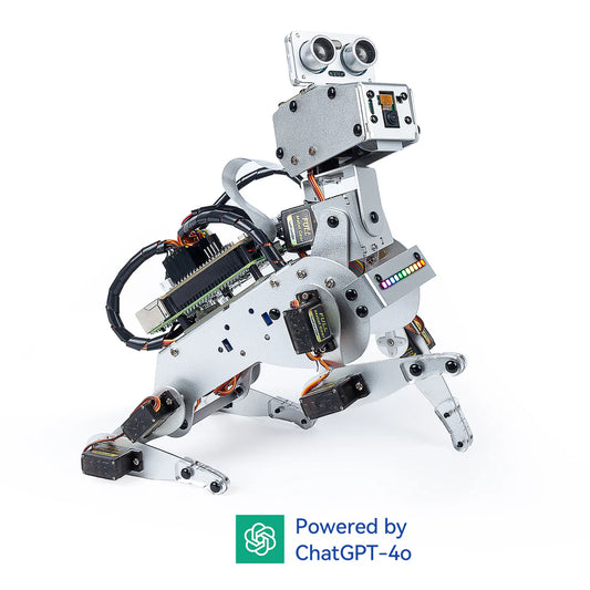 SunFounder PiDog AI Robot Dog Kit for Raspberry Pi 4/3B+/3B/Zero 2W, ChatGPT-4o Enabled with Voice Command & Video Recognition