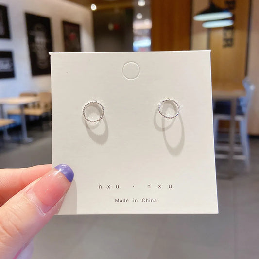 Silver Circle | 1 Pair Elegant Simple Style Streetwear Earrings