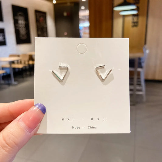 Silver Triangle | 1 Pair Elegant Simple Style Streetwear Earrings