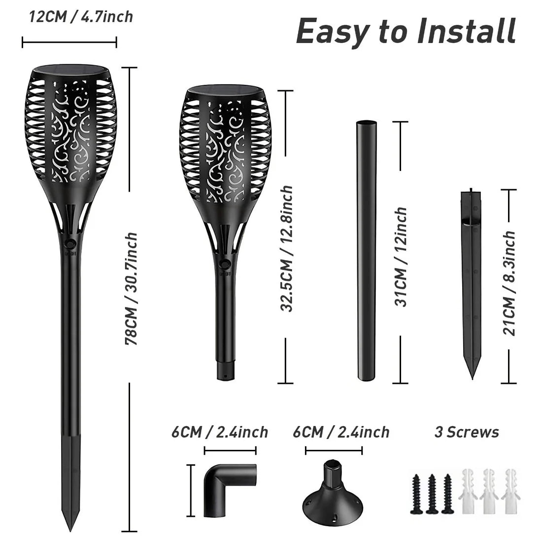 Solar Flame Flickering Torch Light