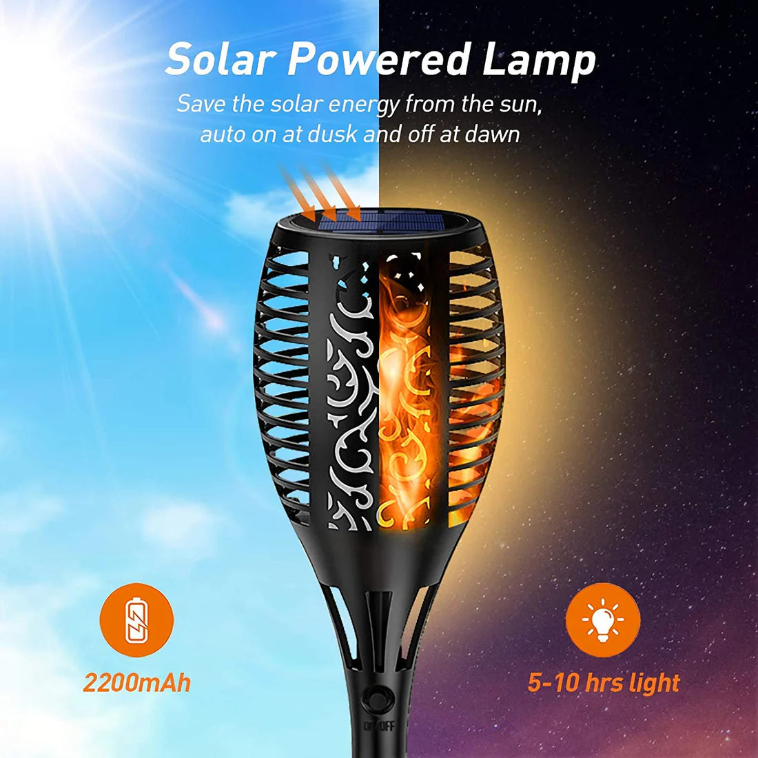 Solar Flame Flickering Torch Light