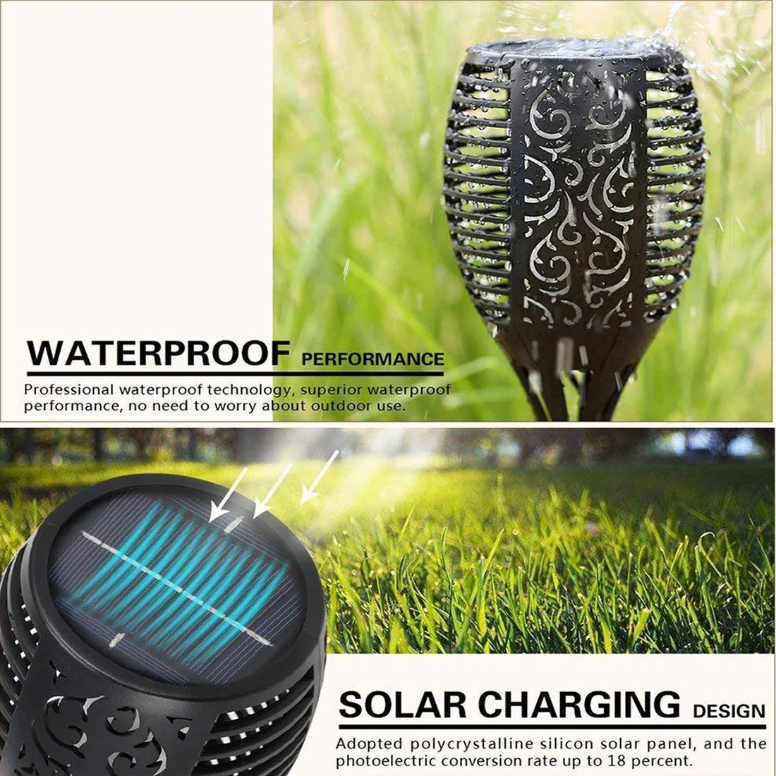 Solar Flame Flickering Torch Light