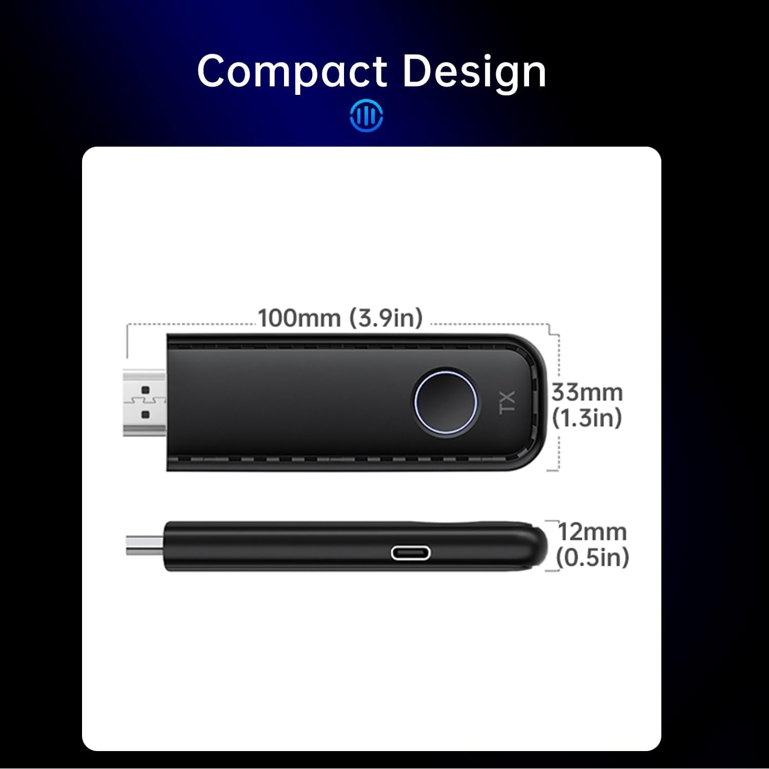 Wireless HDMI Transmitter and Receiver, Wireless Kit with WiFi Extender Adapter, 98FT Range, 1080P Streaming for Video and Audio from Laptop, PC, Cable Box, Camera to Monitor, Projector, HDTV