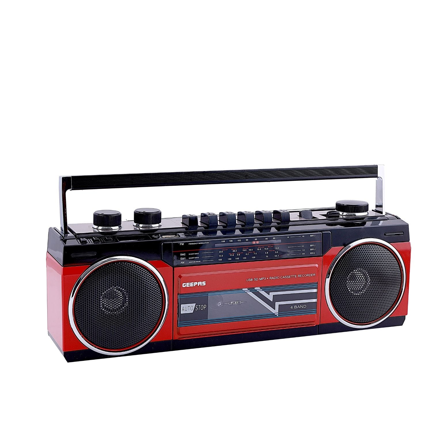 Geepas Radio Casset Recorder - Speakers with USB, SD Slots, MP3 & BT