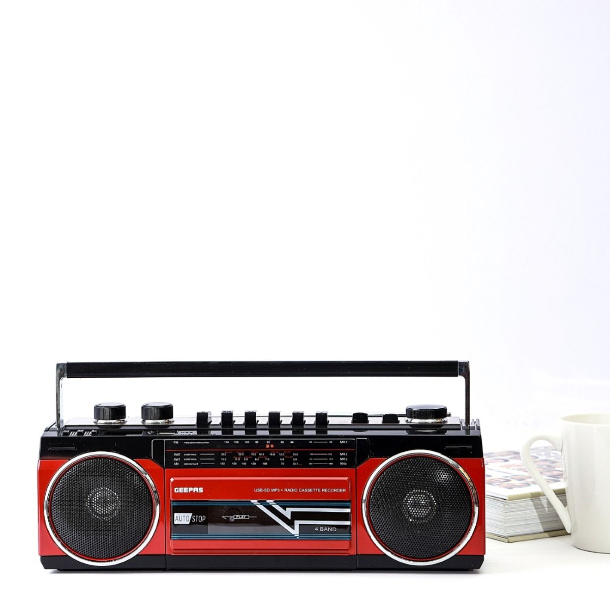 Geepas Radio Casset Recorder - Speakers with USB, SD Slots, MP3 & BT