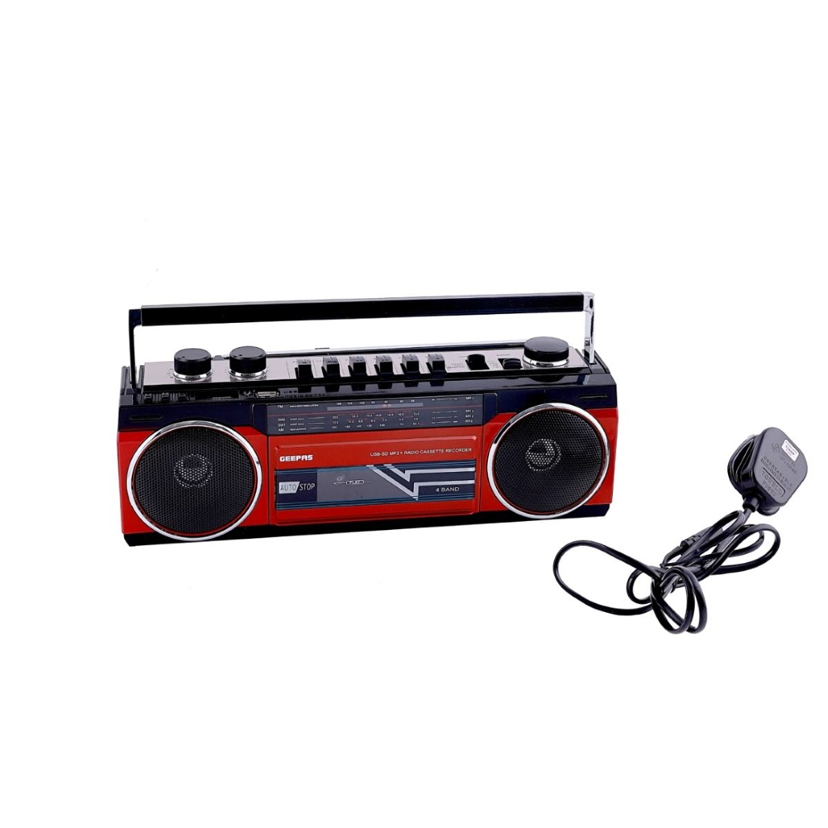 Geepas Radio Casset Recorder - Speakers with USB, SD Slots, MP3 & BT
