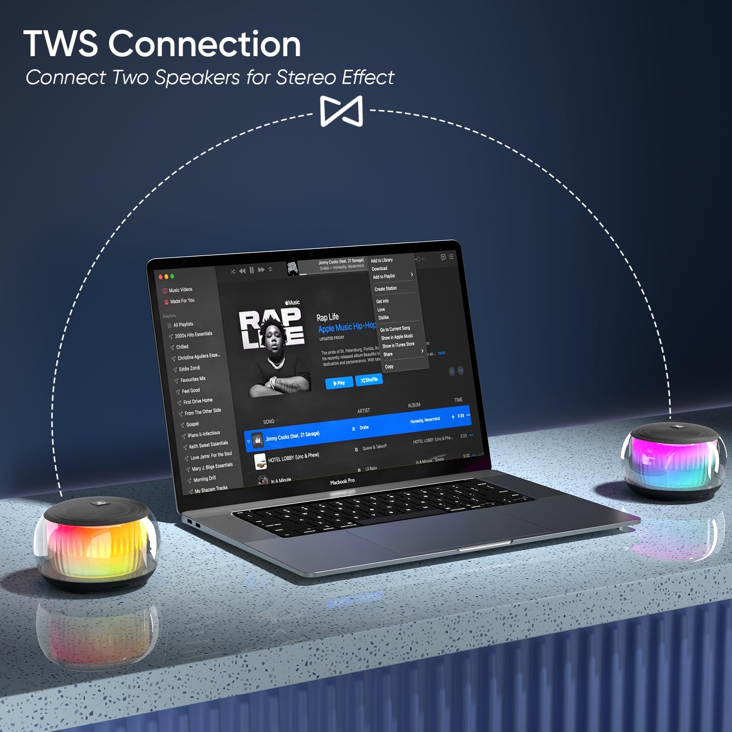 iGear Buzzy Portable Bluetooth Mini Speaker, TWS Function for Home Party, Twin Pairing, FM Mode, TF/SD Card Slot, AUX-in, 360° RGB Lights, Auto-Pairing, Type-C Rechargeable, Wireless Speaker