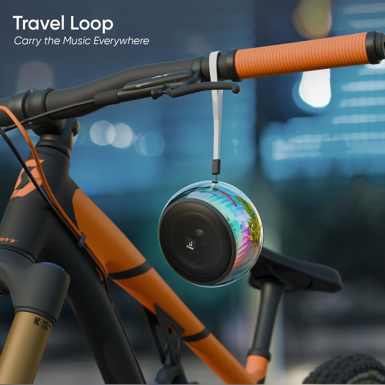iGear Buzzy Portable Bluetooth Mini Speaker, TWS Function for Home Party, Twin Pairing, FM Mode, TF/SD Card Slot, AUX-in, 360° RGB Lights, Auto-Pairing, Type-C Rechargeable, Wireless Speaker