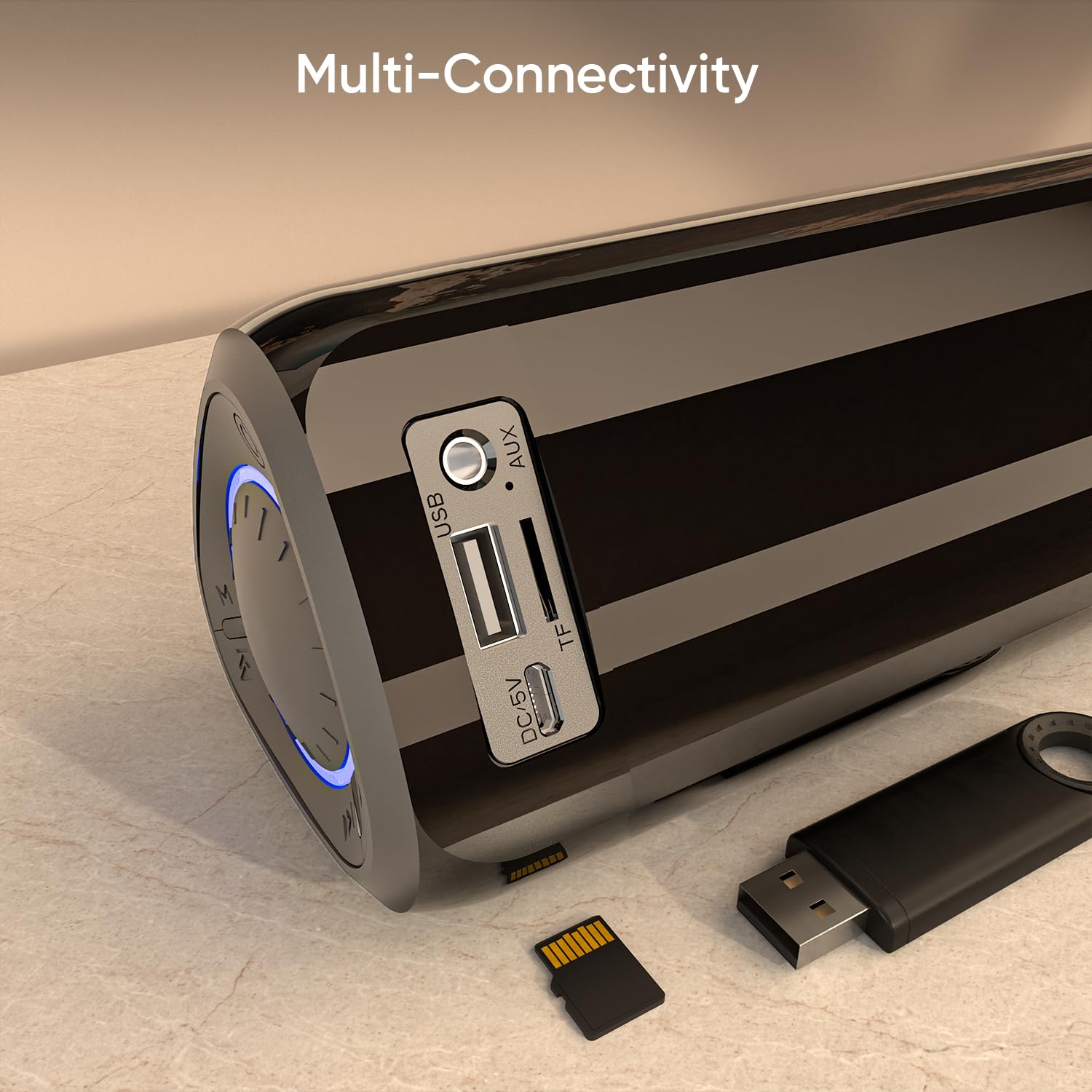 iGear iGear Bluetooth Soundbar - Immerse 20 W, Inbuilt SubWoofer, FM ,Micro SD, USB 20 W Bluetooth Soundbar  (Black, 2.0 Channel)