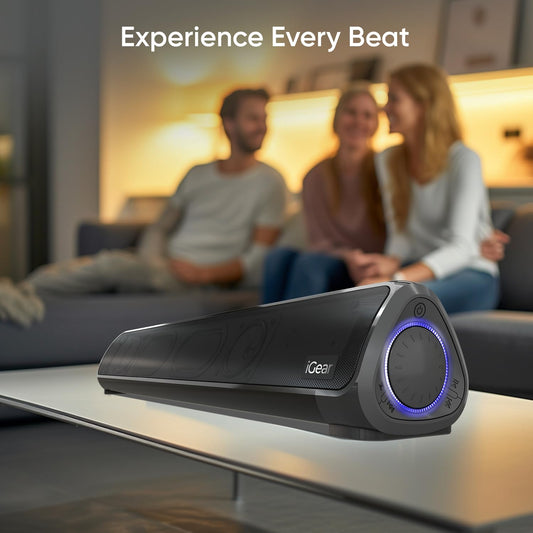 iGear iGear Bluetooth Soundbar - Immerse 20 W, Inbuilt SubWoofer, FM ,Micro SD, USB 20 W Bluetooth Soundbar  (Black, 2.0 Channel)